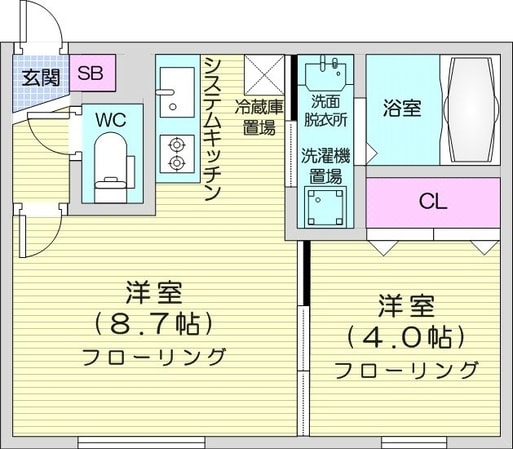 西１８丁目駅 徒歩6分 2階の物件間取画像